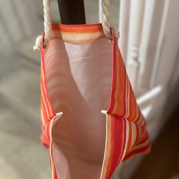 Ulta Striped Orange and Red Tote Bag - Picture 2 of 12